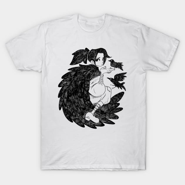 Crow Girl T-Shirt by exeivier